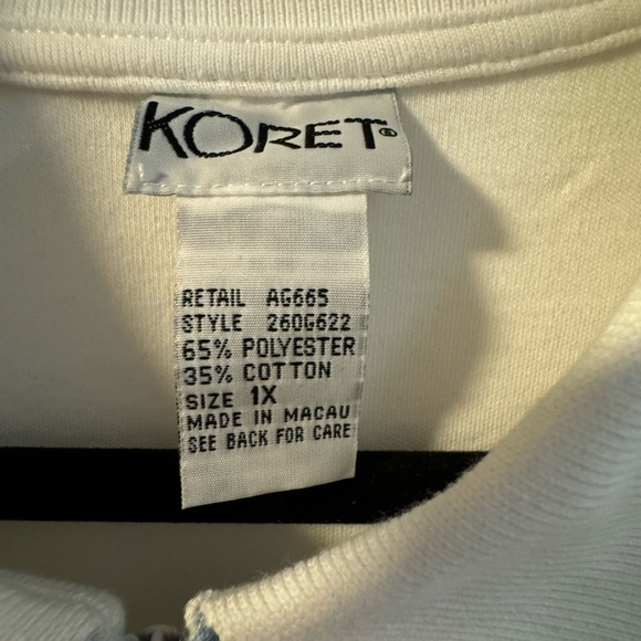 Koret Embroidered 1/4 Zip Up Collared Grannycore Shirt 1X Cottagecore Comfy NWT - Picture 5 of 11